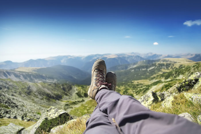 Hiking Boots, Resting on the Mountain Peak