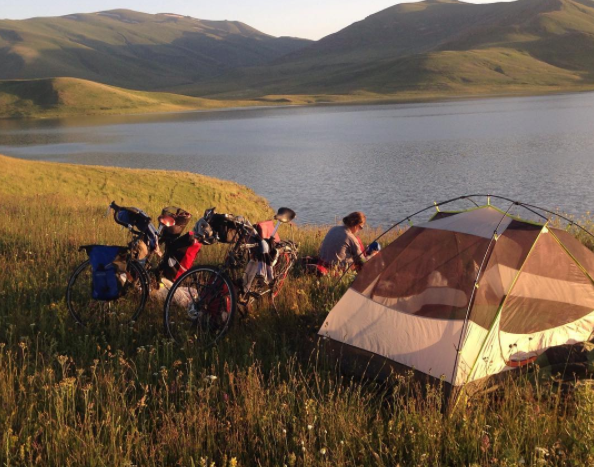 Wild camping in a beautiful spot in Armenia.