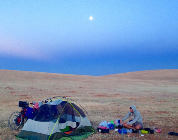 Wild camping under the moon near the Iran border in Turkey.